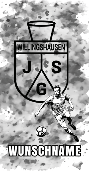 Handtuch "JSG Willingshausen" Logo + Fußballer Splash - personalisiert